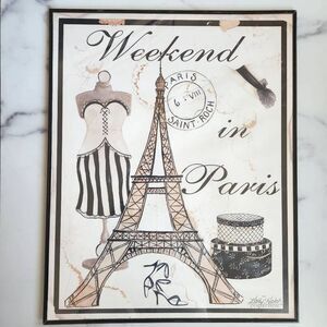Kathy Hatch Collection Paris France Eiffel Tower black white print framed